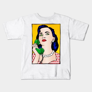 The Phone Call - Retro Woman Kids T-Shirt